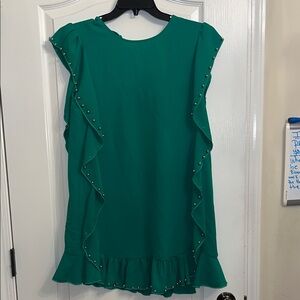 Elegant Green Ruffle Dress